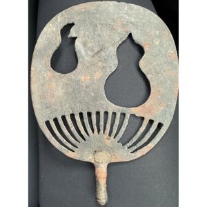 Japanese Iron‎ Gourd sculpture Sensu-shaped ORNAMENTS object art work
